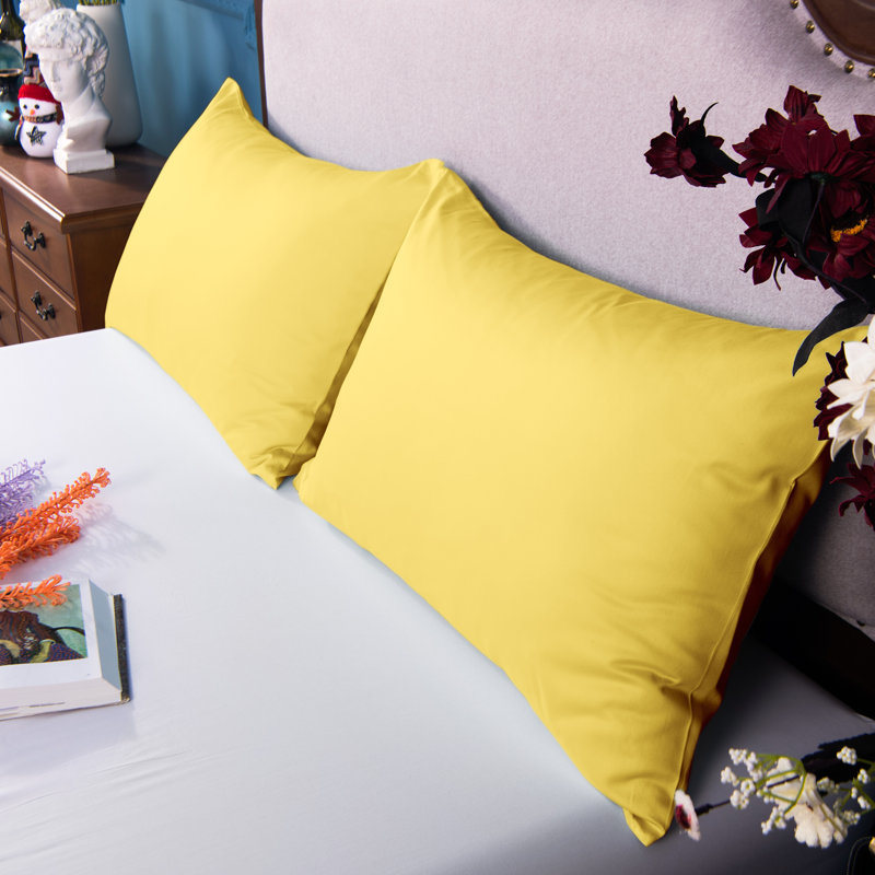 100% Cotton Standard - Set of 2, King, Yellow