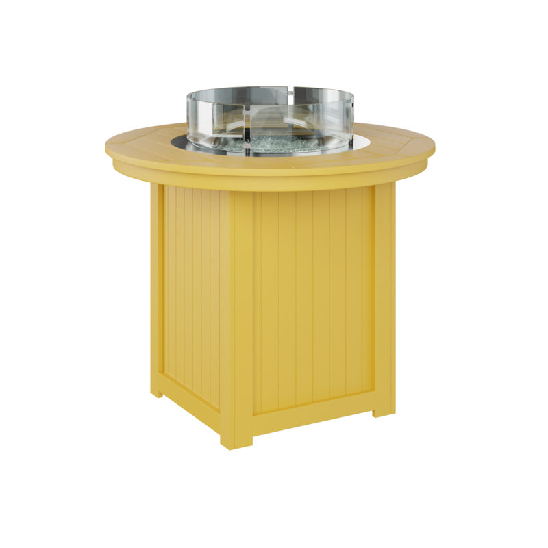 Berlin Gardens Donoma 44″ Round Counter Height Fire Pit Table, Sunburst Yellow