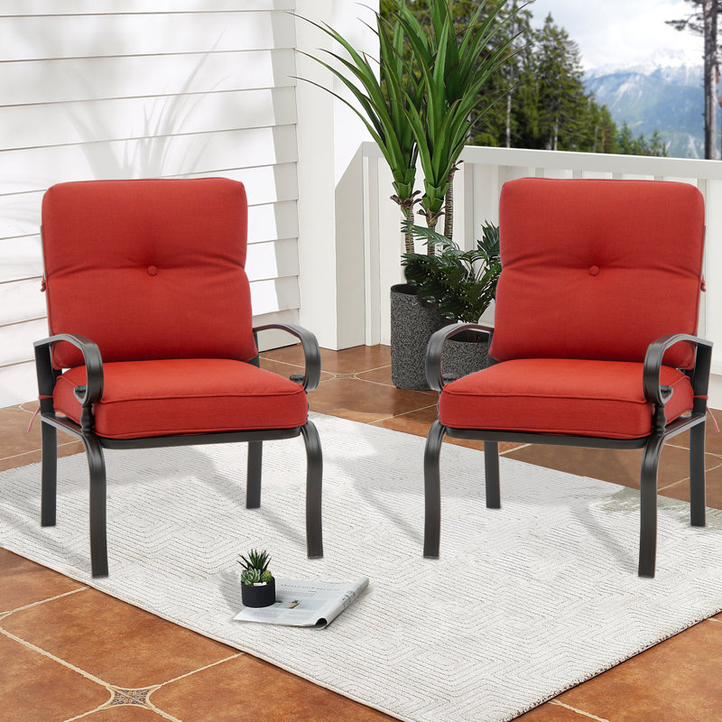 Abubakarr Outdoor Lounge Chair, Red