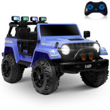 12v 2 Seater Kid’s Ride On Car, Kids' Battery Powered Electric Car W/parents Remote Control, Ride On Truck Toys W/3-point Safety Belt, 3 Speeds, Large Capacity Trunk, Spring Suspension, Multi Functions Dashboard