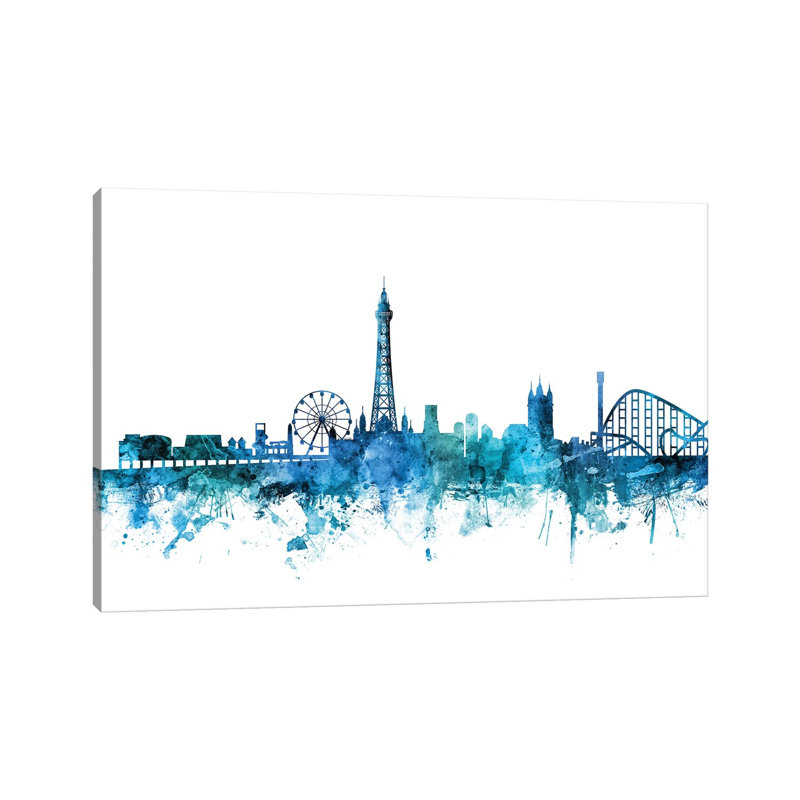Blackpool, England Skyline by Michael Tompsett - Wrapped Canvas Gallery-Wrapped Canvas Giclée, 20.32 cm H x 30.48 cm W