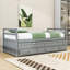 Lit plateforme simple en bois avec lit gigogne et 3 tiroirs-106915466