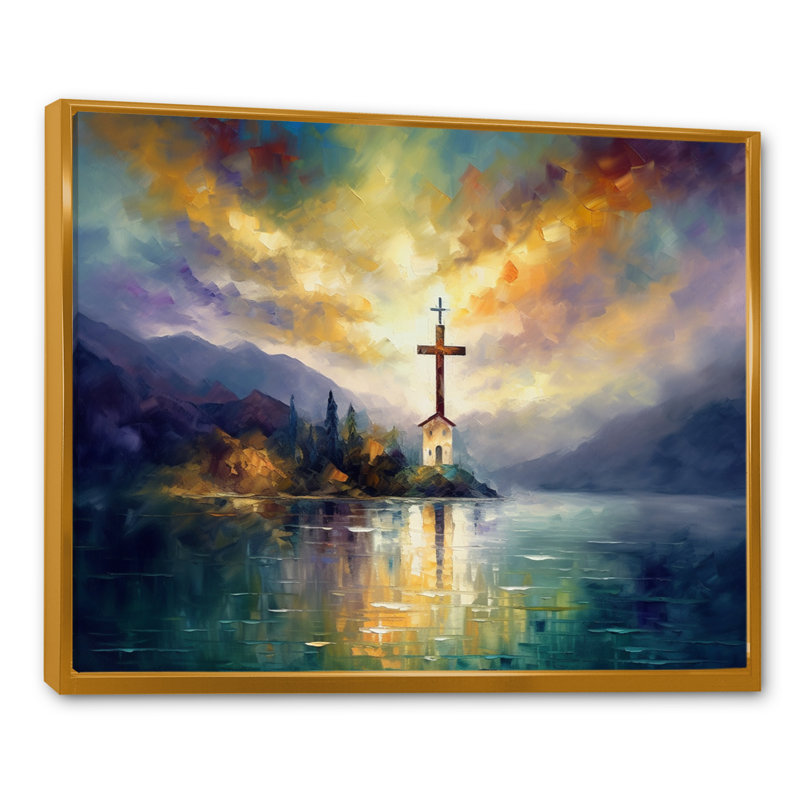 Reproduction d'art sur toile Arnfried, H 30 po x l 40 po x P 1,5 po, Cadre flottant doré