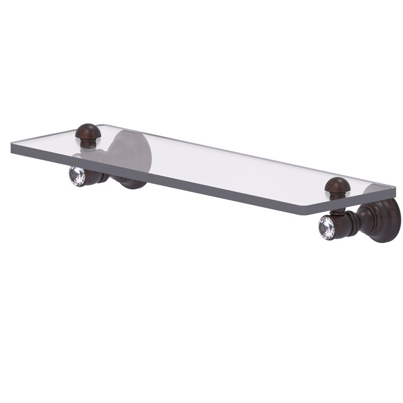 Hertz Glass Bracket Shelf, 2.4" H x 16" W x 5.54" D, Venetian Bronze