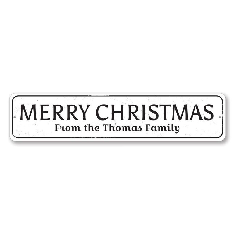 Plaque en aluminium Merry Christmas, H 4 po x l 18 po x P 0,04 po