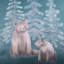 Bear Walks Square Throw Pillow Cover