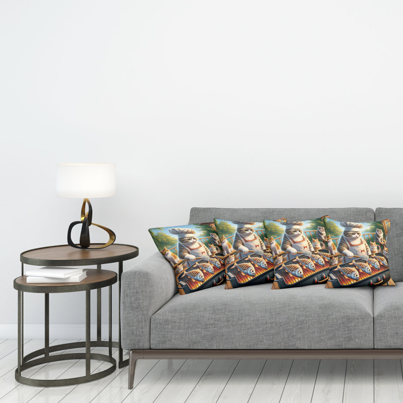 Fabric Reversible Throw Pillow, 18"H x 18"W