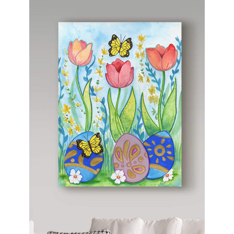 Giorgi «Egg Hunt», reproduction de peinture acrylique sur toile tendue, H 19 po x l 14 po x P 2 po