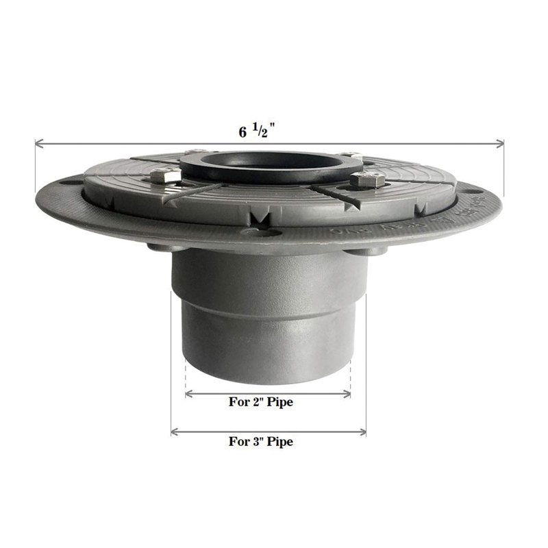 6 In. X 6 In. Stainless Steel Square Shower Drain With Tile-In Pattern Surface And PVC Drain Base, Matte Black