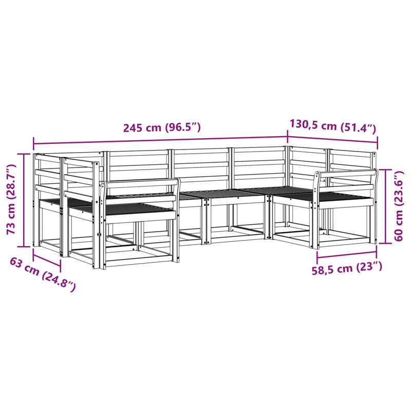 245cm Wide Patio Sofa, 6