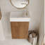 Meuble-lavabo moderne flottant avec lavabo et rangement en céramique intégrés - parfait pour les petites salles de bain