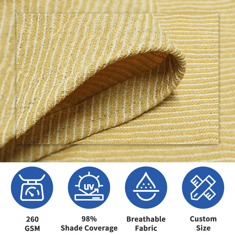Colourtree Triangle Pro Ring Sun Shade Sail, 12 ft. x 12 ft. x 12 ft., Beige