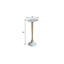 Table d'appoint sur pied en marbre blanc et naturel et bois massif de 66 cm