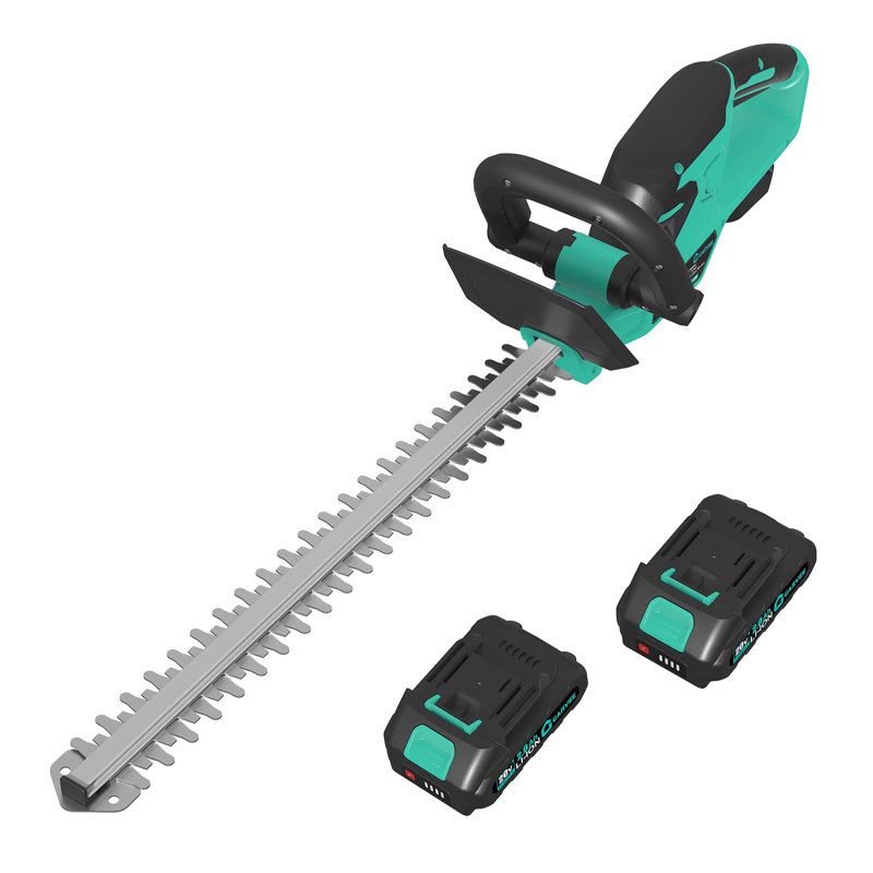Taille-haie de 22 pouces sans fil - 20V 2 * 2.0Ah avec piles et chargeur, taille-haies électrique à main / coupe-herbe, taille-haie léger et compact pour jardin, pelouse