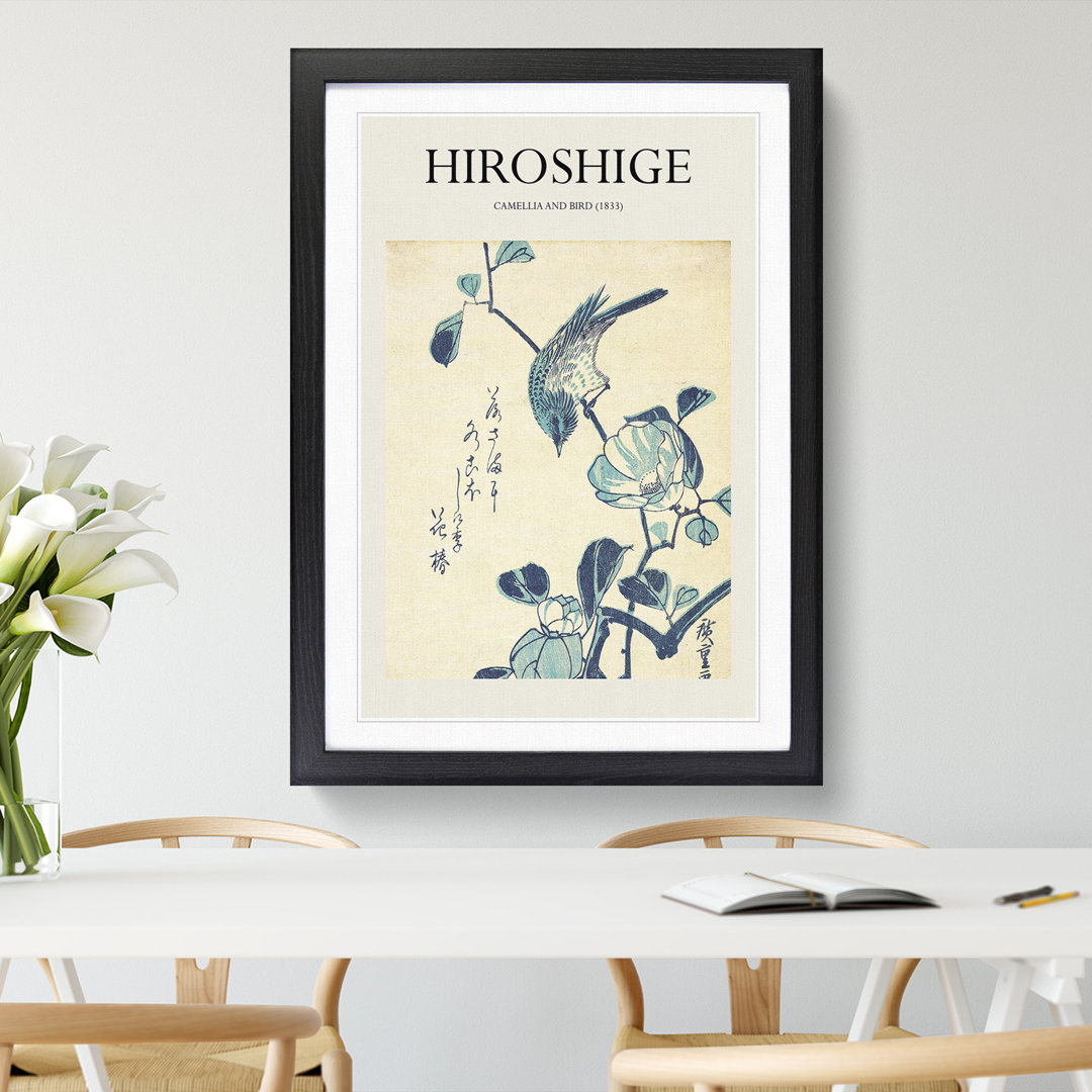 Camellia and Bird by Utagawa Hiroshige - Picture Frame Art Prints