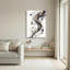 Art mural sur toile bleu et beige à formes géométriques flottantes-1180063850