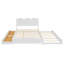 Grand lit plateforme avec lit gigogne simple TG et 2 tiroirs de rangement spacieux en blanc - Rehaussez le style de votre chambre-334417121