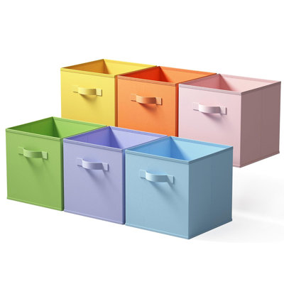 11 Inch Cube Storage Bins,6-Pack Storage Cube Organizer for Shelves,Closet,Pastel