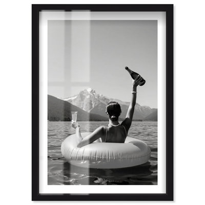 Décoration murale flottante à motif de boîte-cadre flottante glamour par Notoriart, cadre noir, 25 x 37