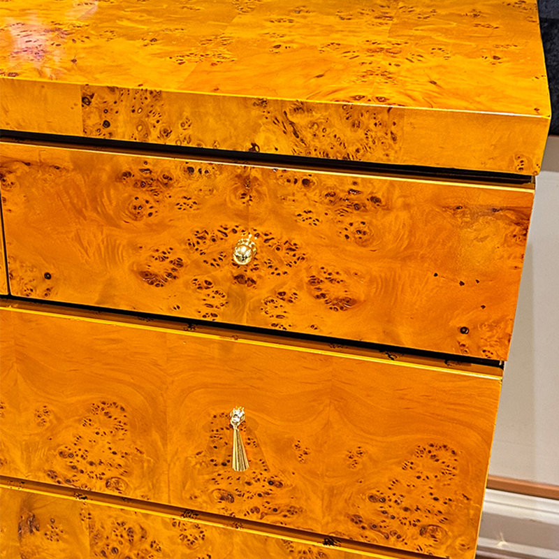 Light luxury five drawer living room accent chest, Orange