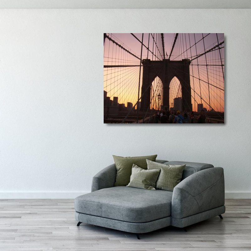 Pont de Brooklyn à New York, H 28 po x l 37 po
