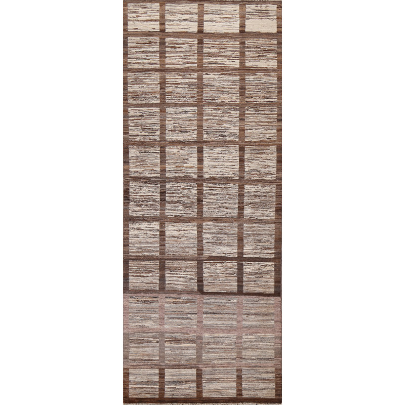 Tapis à carreaux en laine Gabbeh 3 x 10