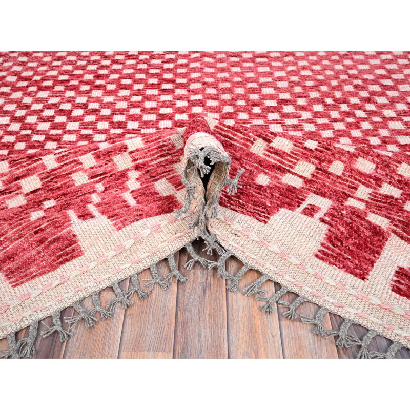 Khamchand One-of-a-Kind 9'1" X 12'5" New Age Wool Area Rug Red