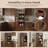 Freestanding Kitchen Tall Cabinet, Sideboard With Microwave Shelf