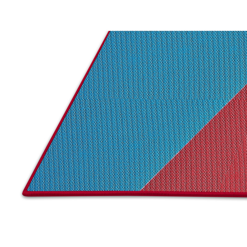 Tapis à motifs jaune/bleu/mehroon area, Rectangle 2 pi x 3 pi