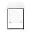Bureau d'ordinateur moderne de 48 pouces avec tiroirs de rangement - Bureau réversible, bureau en stratifié blanc et métal noir pour ordinateur portable et d'écriture