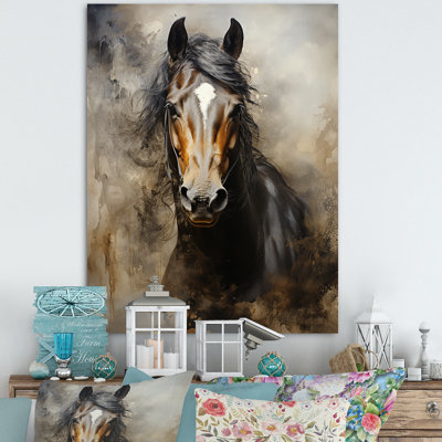 Balendran White Horse Equestrian Duality I - Horse Wall Art