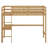 High Wood Loft Bed, With Safety Guardrail, Built-In Desk, Ladder-1386632883