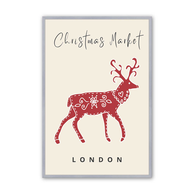 Affiche de marché de Noël II, Polished Chrome Single Picture Framed, H 15,25 po x l 12,25 po
