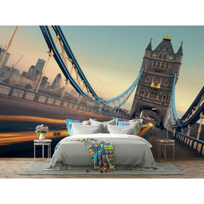 London Tower Bridge Motion Light Wallpaper Mural