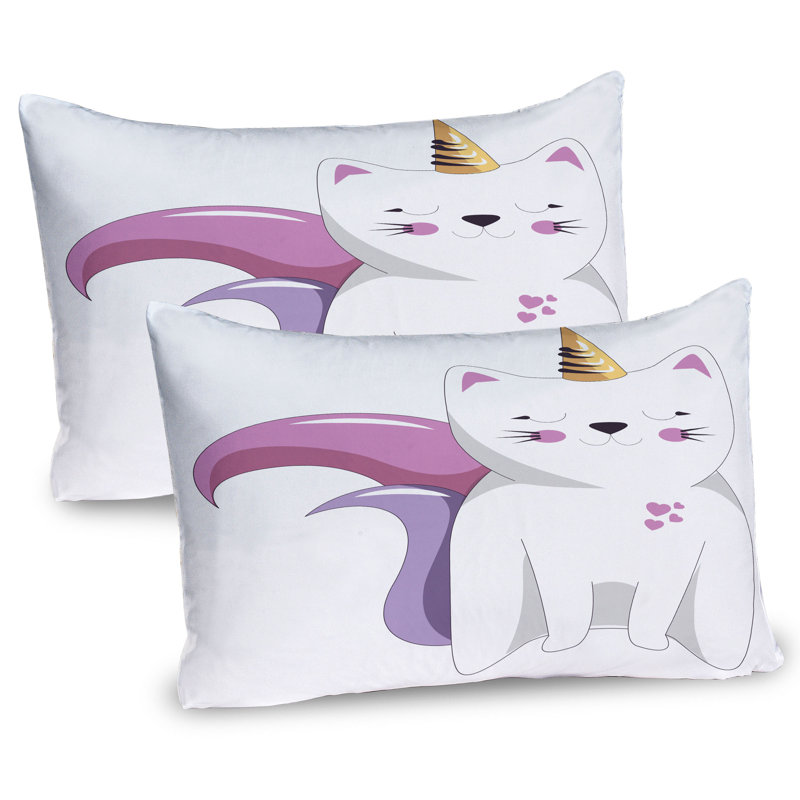 Ensemble de 2 taies décoratives pour chat Ambesonne Unicorn, H 20 po x l 36 po