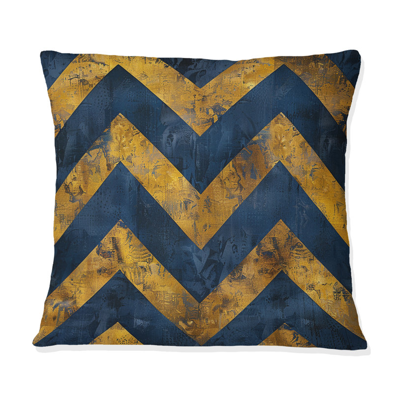 Coussin Blue Majestic Chevron III - Traditional, H 16 po x l 16 po