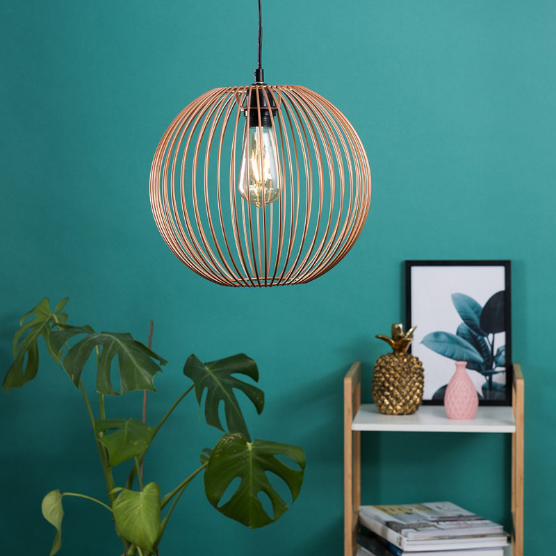 Ireland 27cm H Metal Round Pendant Shade ( Screw On ), Copper, No Bulb