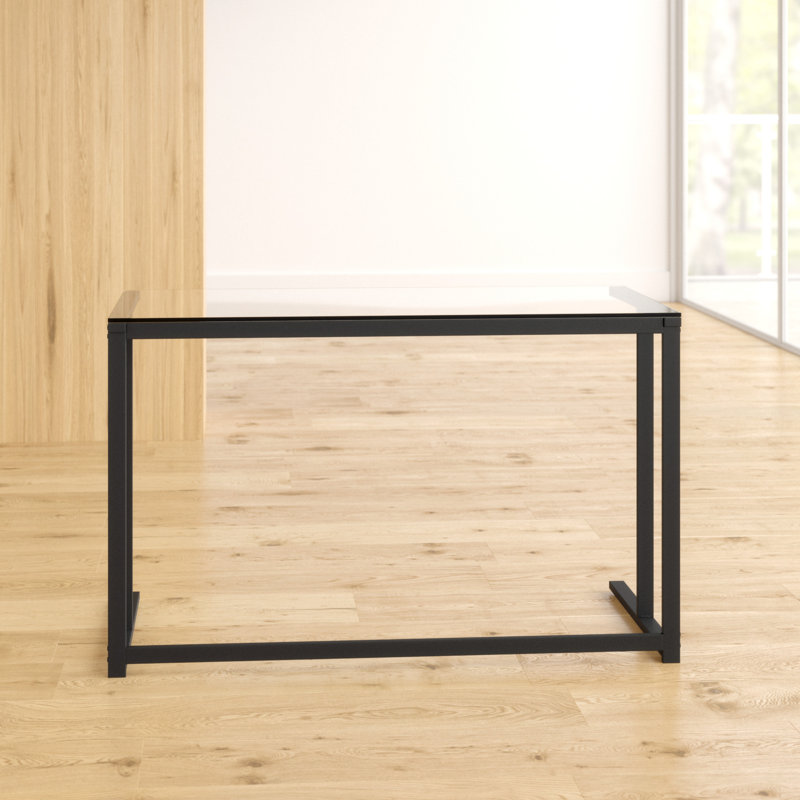 Glass Desk with Pedestal Frame