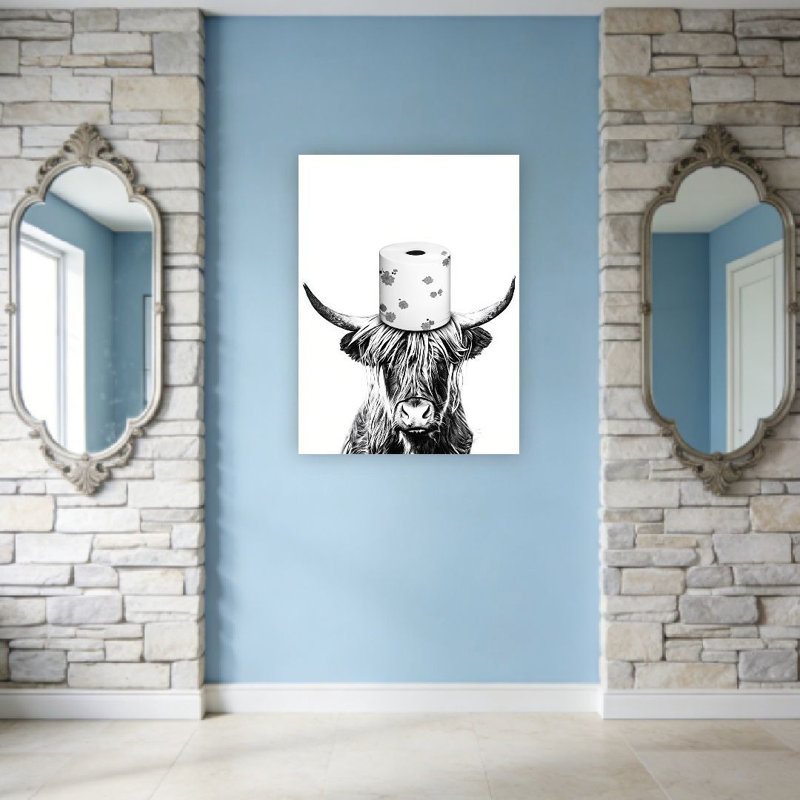 «Mignon Highland Cow», reproduction d'art sur toile non encadrée, L 36 po x l 24 po