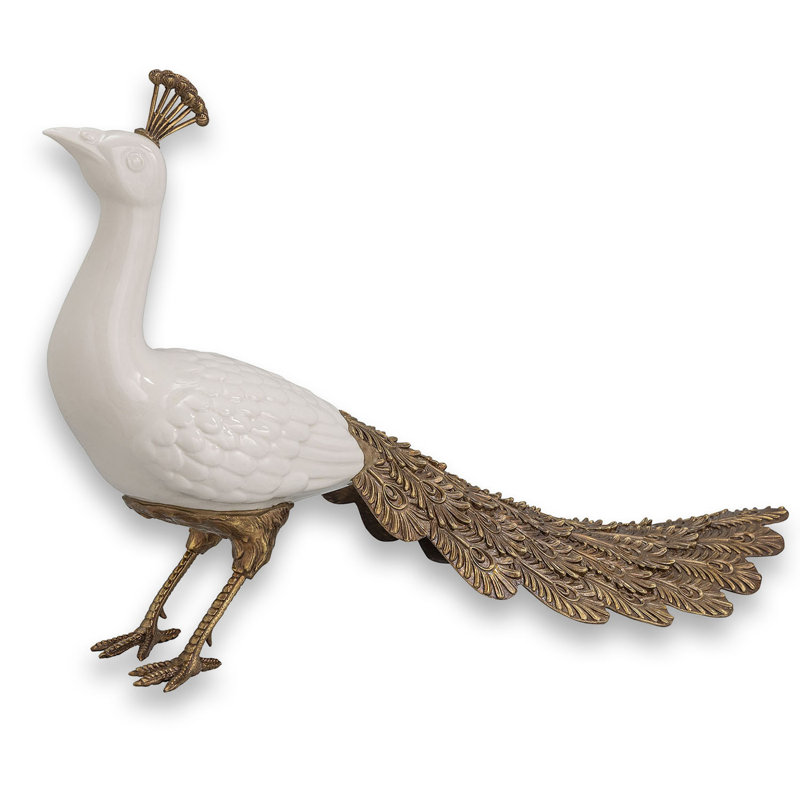 Peacock Sculpture, White