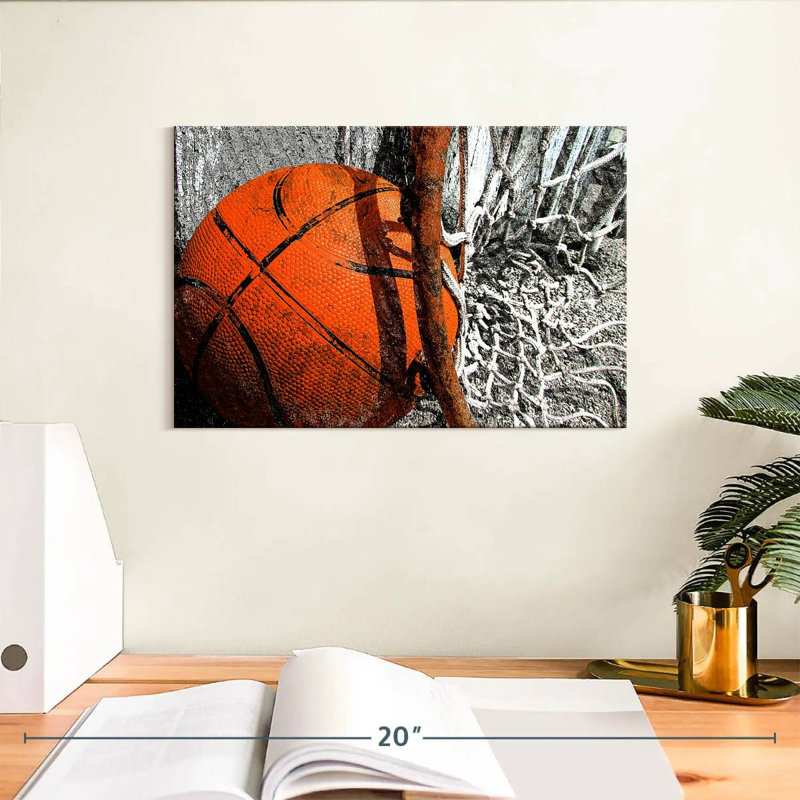 Ballon de basketball orange Sirci, H 8 po x l 12 po
