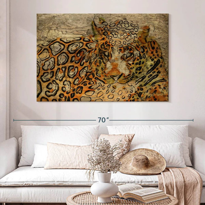 Brampt Wild Cat Skin, 34" H x 51" W