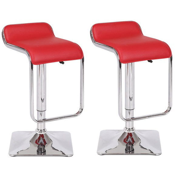 Tabouret tournant à hauteur réglable Alamin, Rouge