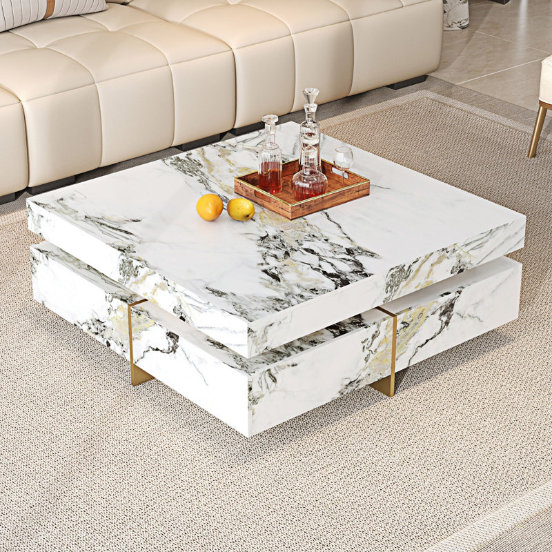 Square Coffee Table With Drawers