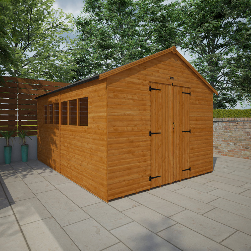 10 ft. W x 14 ft. D Solid Wood Shiplap Apex Workshop