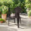 Chaise avec accoudoirs en rotin - 4 pièces Espresso