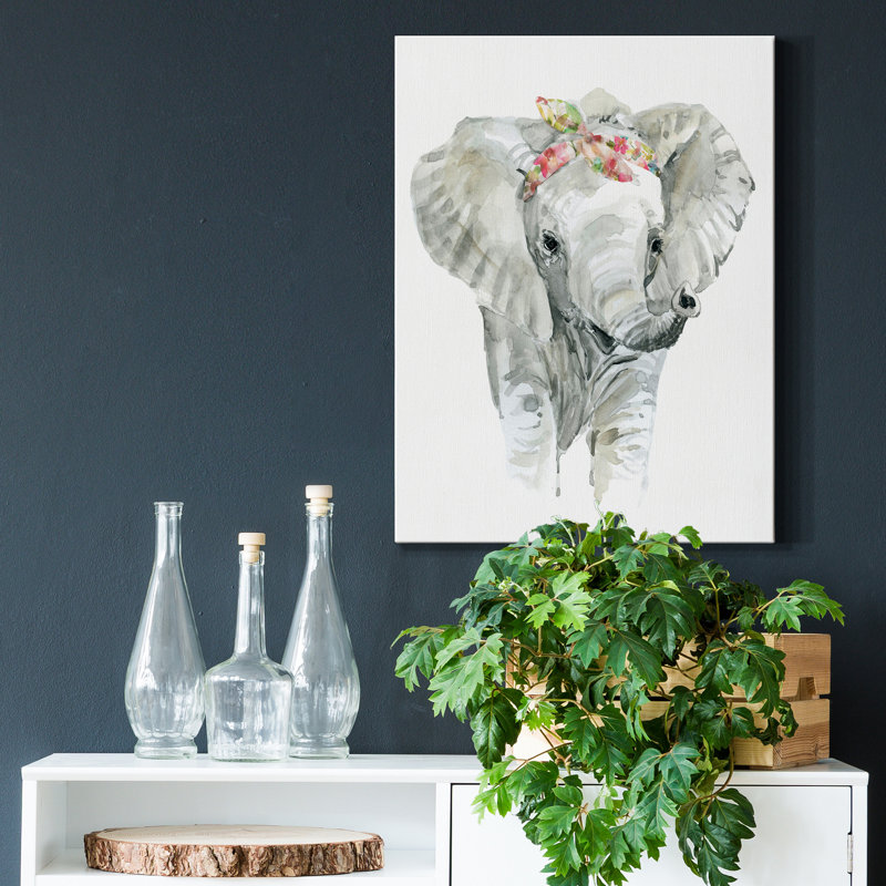 «Savannah Elephant» par Carol Robinson, reproduction d'art sur toile tendue, H 40 po x l 30 po x P 1 po