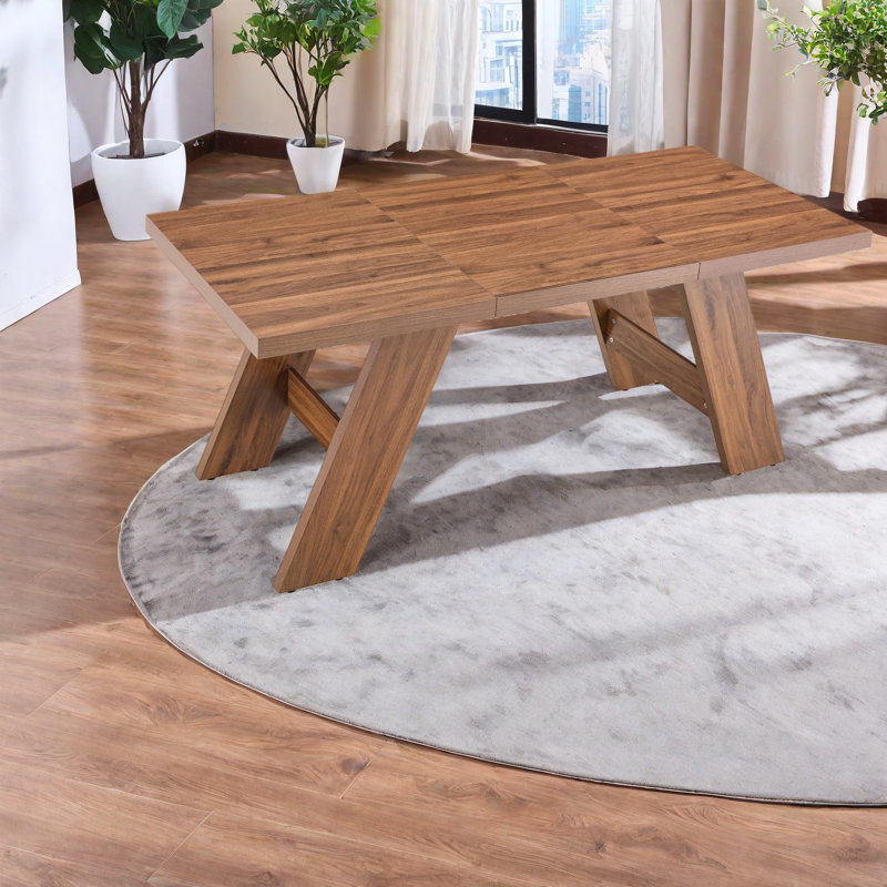 Spacious Dining Tables (table Only, No Chairs, Complete With Top And Legs), Mdf Walnut Modern Home Dining