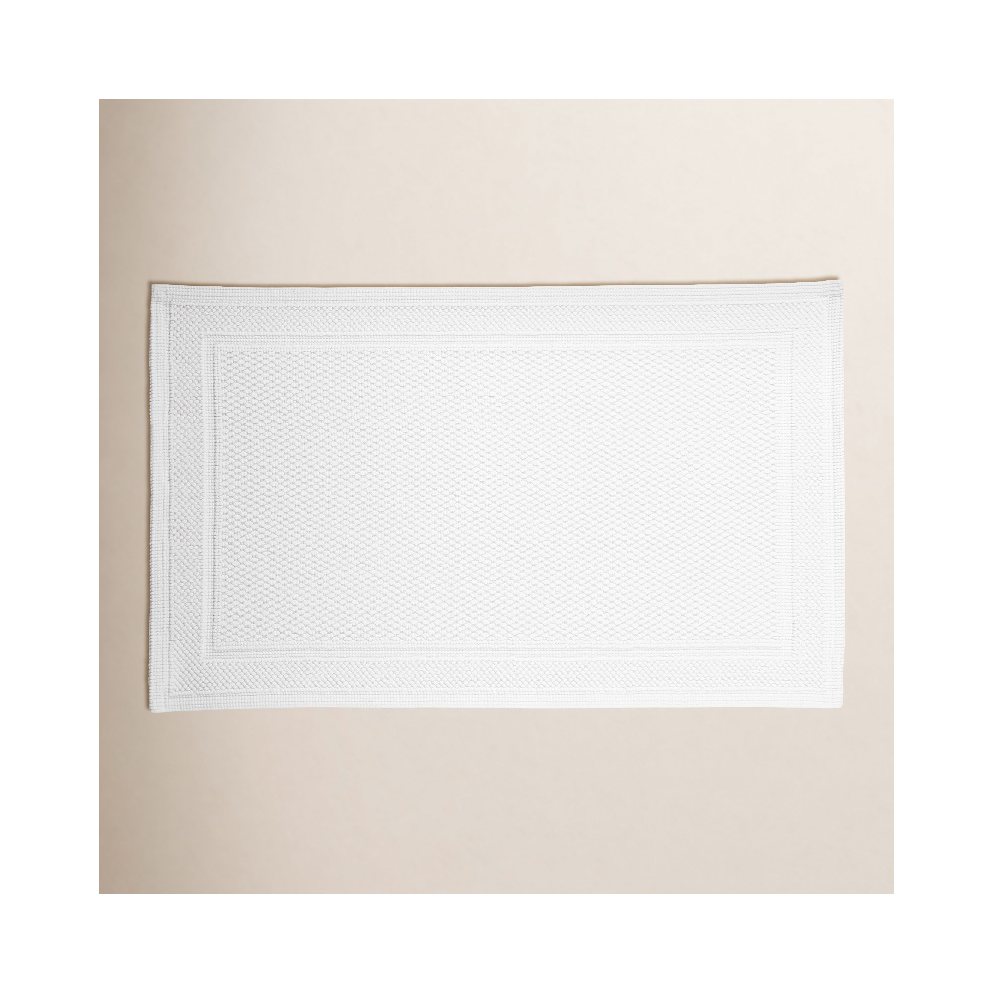 Tanglewood Cotton Non-Slip Bath Rug, White
