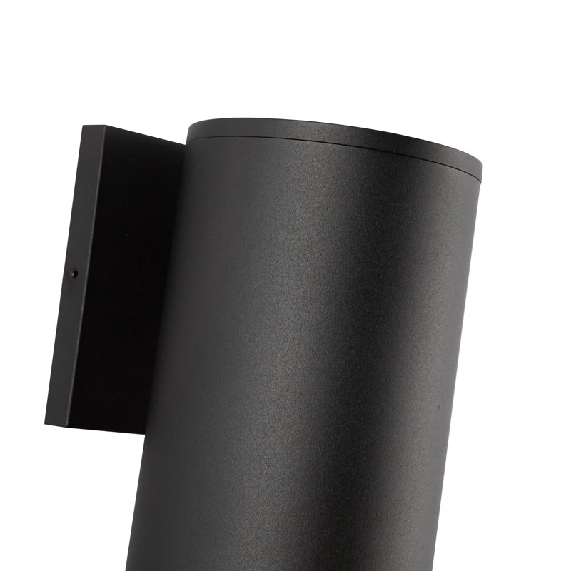 Lorna Glass 1 - Light LED Flush Mounted Sconce, 12.38" H x 4.63" W x 5.25" D, Black, 24 W
